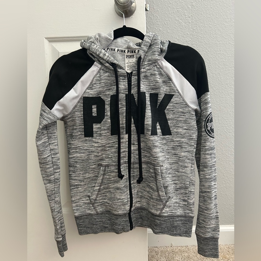 Victoria's Secret PINK Gray and Black Hoodie